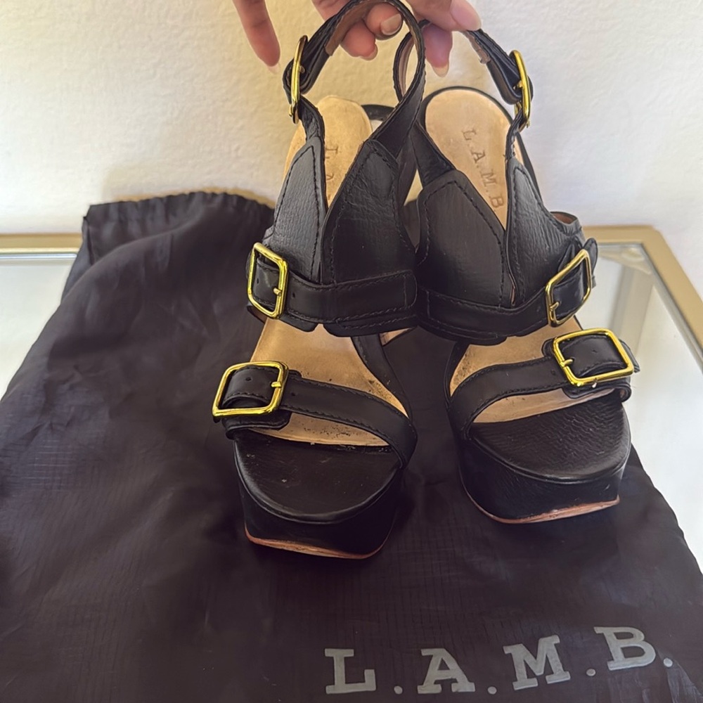 LAMB buckle leather heels